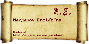 Marjanov Enciána névjegykártya